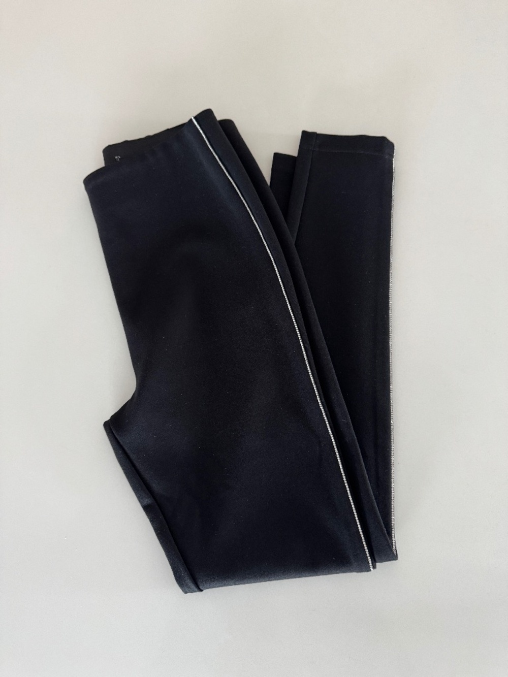 Zara Black Rhinestone Side Stripe Skinny Pants
